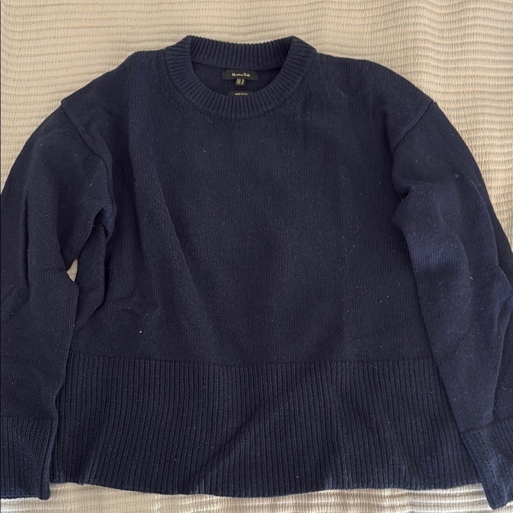 Massimo Dutti Navy Blue wool alpaca Sweater